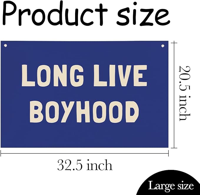 Long Live Boyhood Banner, Boys Room Decor, Canvas Banner Wall Hanging Flag Decor - Image 4