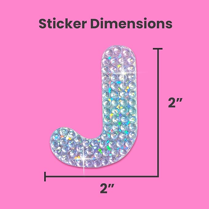 StickerBeans® Rhinestone Alphabet Letter Sticker J - Image 4