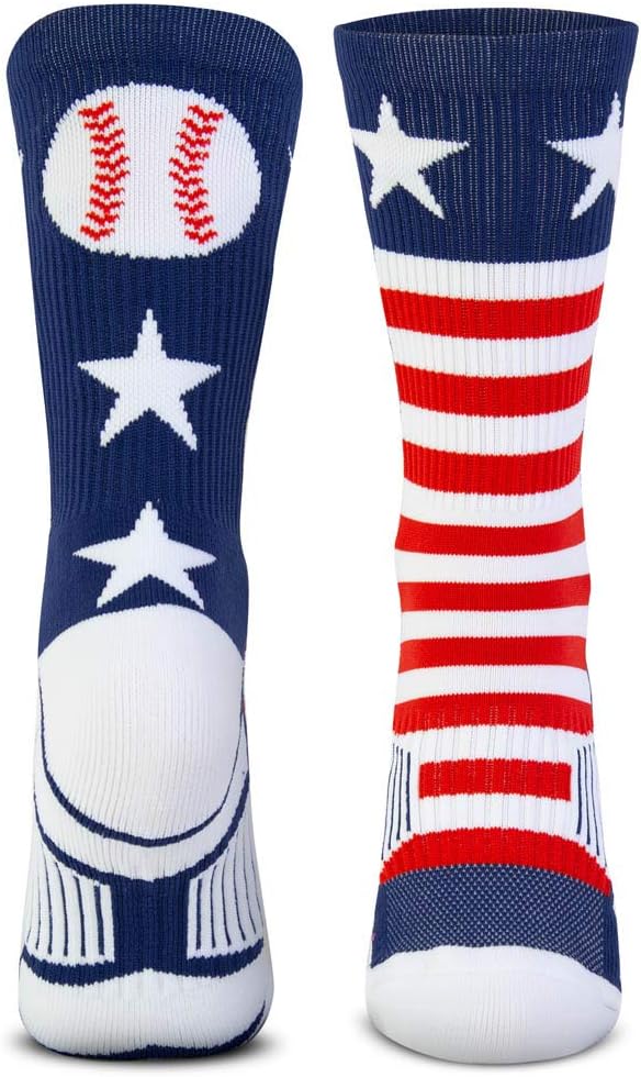 ChalkTalkSPORTS Baseball Performance Crew Socks - Boston Socks - Youth & Adult - Baseball Mid-Calf Socks