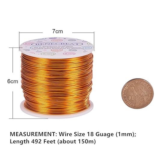 BENECREAT 18 Gauge Jewelry Craft Aluminum Wire 492 Feet Bendable Metal - Image 2