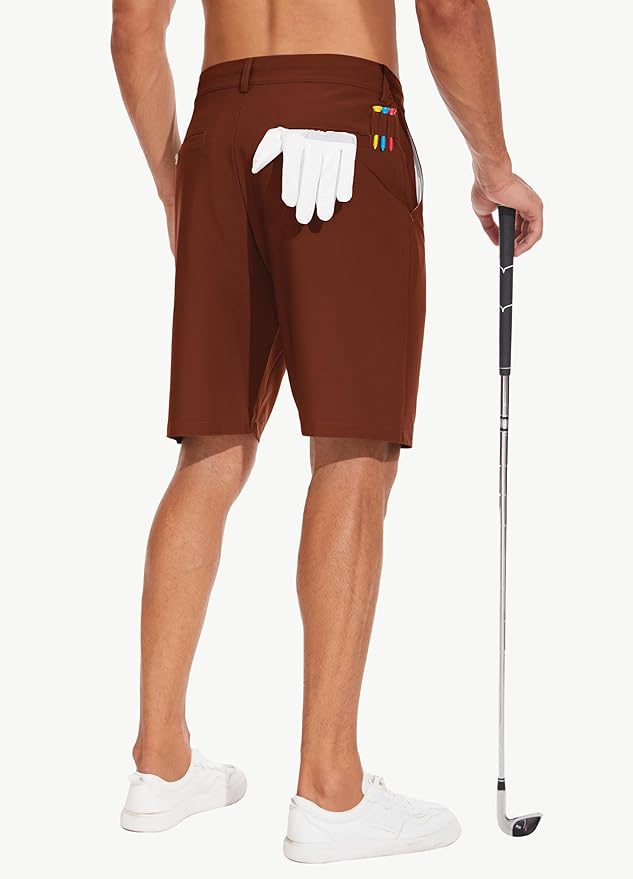 JWM Mens 7"/9" Stretch Golf Shorts - Lightweight Hybrid Casual Dress Work Flat Front Shorts with 5 Pockets Quick Dry UPF50
