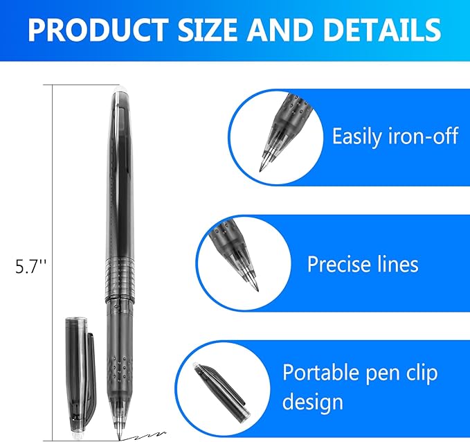 12pcs Heat Erasable Pens for Fabric Marking Pens Fabrics Markers for Quilting - Image 2