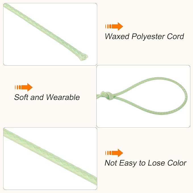 MECCANIXITY Waxed Cord 0.5mm Waxed Polyester Cord 175 Yard Wax String - Image 3