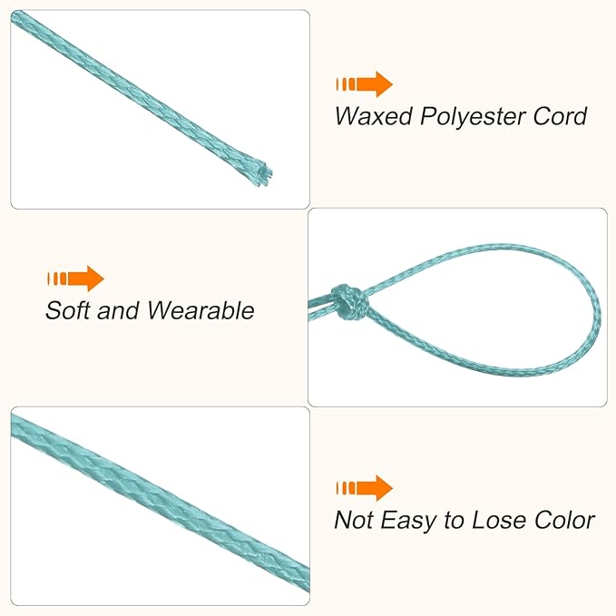 MECCANIXITY Waxed Cord 0.5mm Waxed Polyester Cord 175 Yard Wax String - Image 3