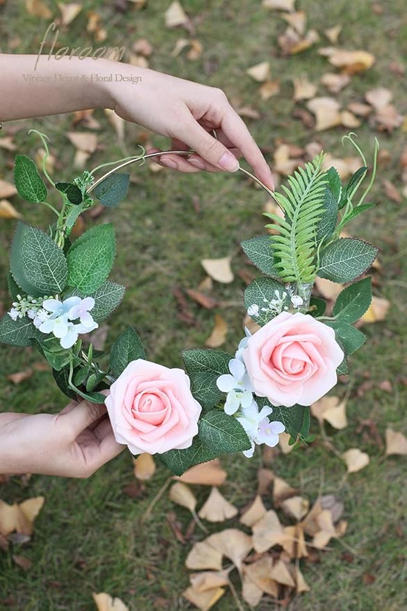 Floroom Artificial Flowers 25pcs Real Looking Blush Heirloom Foam Fake Roses - Image 6