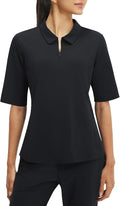 baleaf Women's Golf Shirts Half Sleeve Elbow Length Sleeves Polo Tops Workout Athletic Collared Quarter Zip V Neck UPF