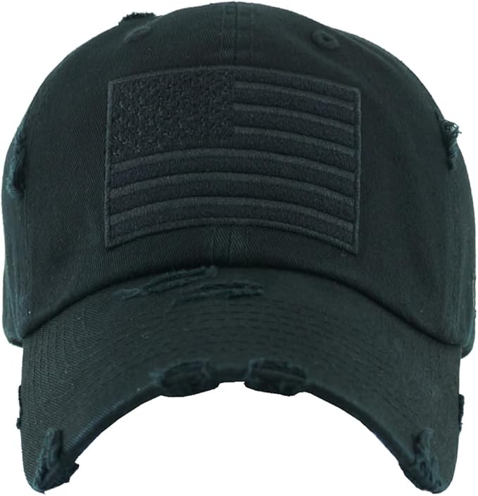 Funky Junque Distressed Vintage Baseball Cap - Embroidered Patch Women's Hat - Holiday, Lifestyle & Patriotic Designs