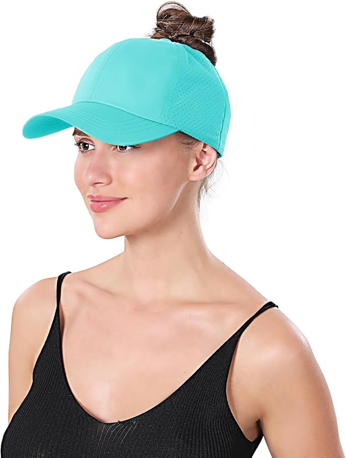 ZTL Women's High Ponytail Baseball Cap Performance Running Hat Quick Dry Mesh Sports Cap Unstructured Dad Trucker Hats