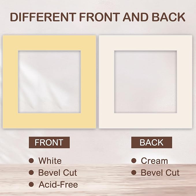 15 Pack 12x12 Picture Mats, Mixed Colors Frame Mattes - Image 4