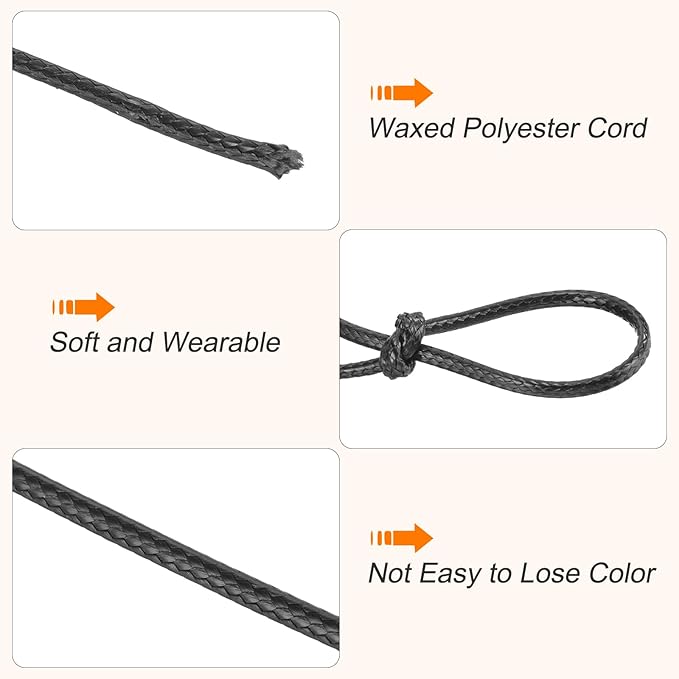 MECCANIXITY Waxed Cord 2.5mm Waxed Polyester Cord 87 Yard Wax String - Image 3