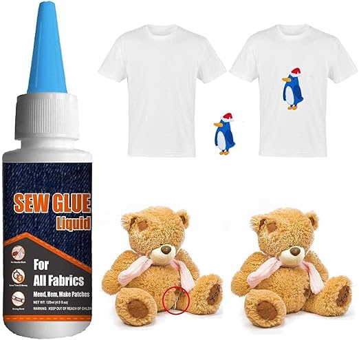 1 Min Quick Bonding Fast Dry Sew Glue Liquid Reinforcing Adhesive Speedy Fix - Image 5