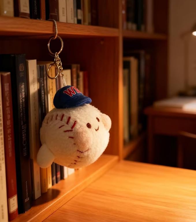 JEWSUN Cute Soft Baseball Stuffed Plush Keychain