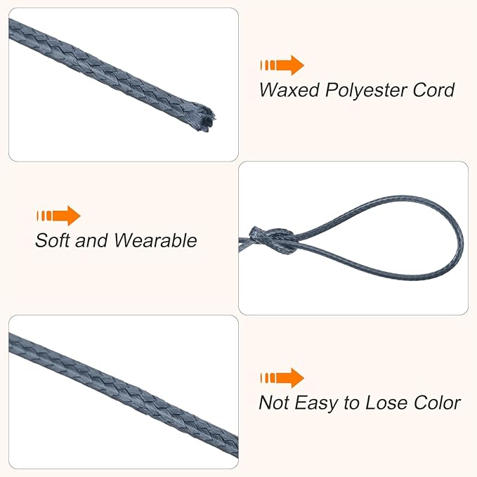MECCANIXITY Waxed Cord 0.8mm Waxed Polyester Cord 175 Yard Wax String - Image 3