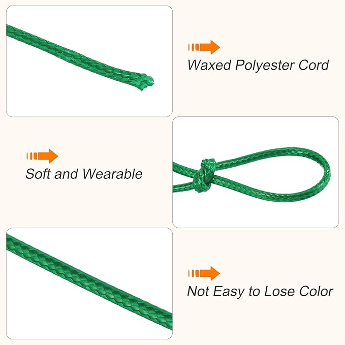 MECCANIXITY Waxed Cord 0.5mm Waxed Polyester Cord 175 Yard Wax String - Image 3