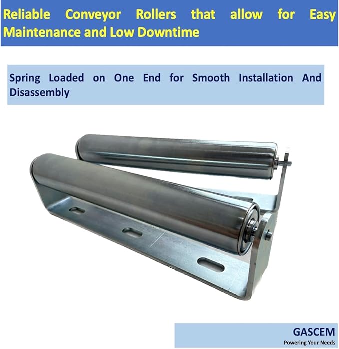 Pack of 2 10"BF Long Roller and Bracket l 1.5"Ø Galvanized Steel Conveyor - Image 4