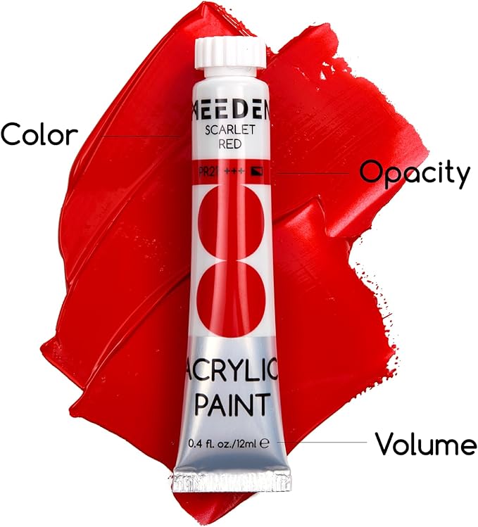 MEEDEN Beginners Acrylic Paint Set: 12 Colors 12ml/0.41 fl oz Heavy Body Art - Image 3