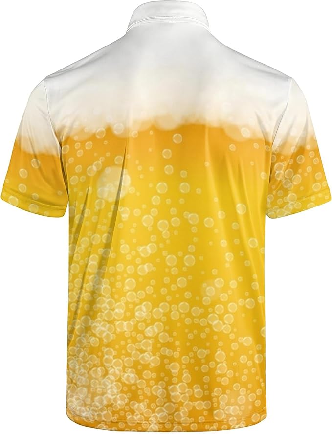 Golf Polo Shirts for Men Funny Print Short Sleeve Golf Shirts Performance Golf Polos