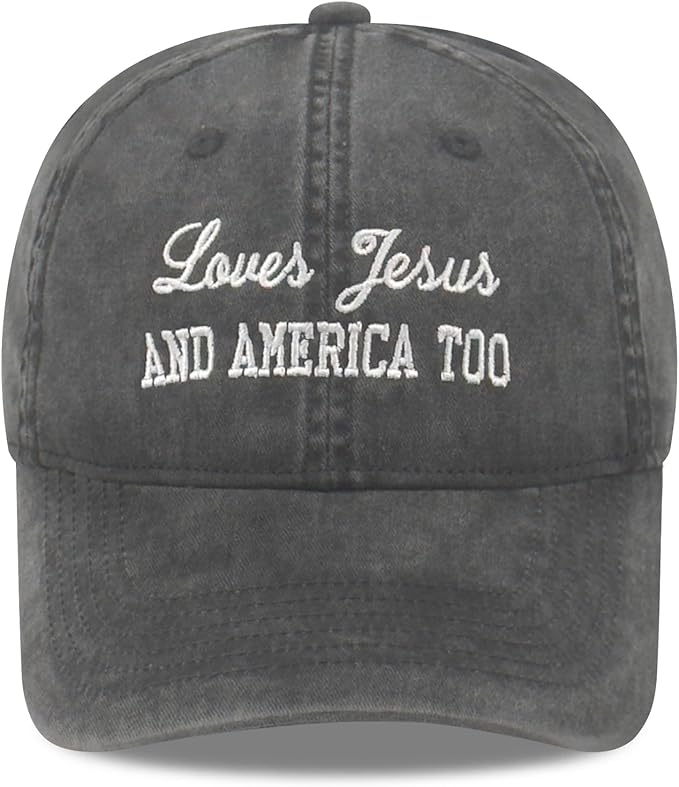 Faith Christian Patriotic Embroidered Baseball Cap, Vintage Cotton Dad Hat for Men Women, Birthday