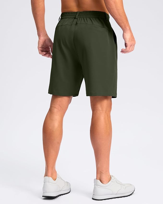 Pudolla Men's Casual Shorts 7"/9"/5" Lightweight Golf Shorts with 3 Pockets Stretch Quick Dry Comfy Work Shorts