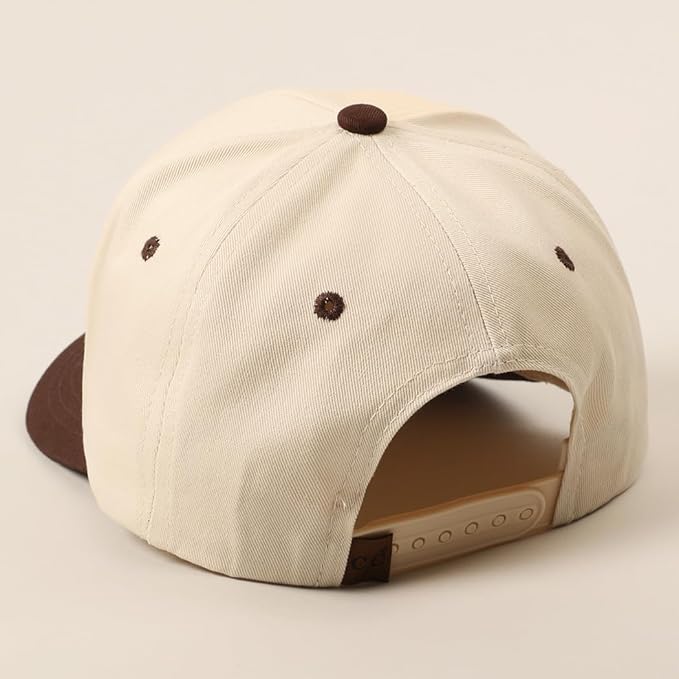MIRMARU Two-Tone Vintage Canvas Trucker Hats for Men & Women, Adjustable Size Baseball Caps with Trendy Embroidered Design