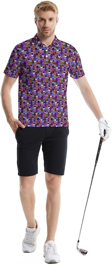 Mens Golf Shirts Golf Polo Shirts for Men Short Sleeve Polo Shirts Golf Gifts