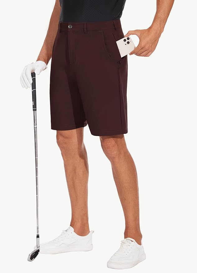 JWM Mens 7"/9" Stretch Golf Shorts - Lightweight Hybrid Casual Dress Work Flat Front Shorts with 5 Pockets Quick Dry UPF50