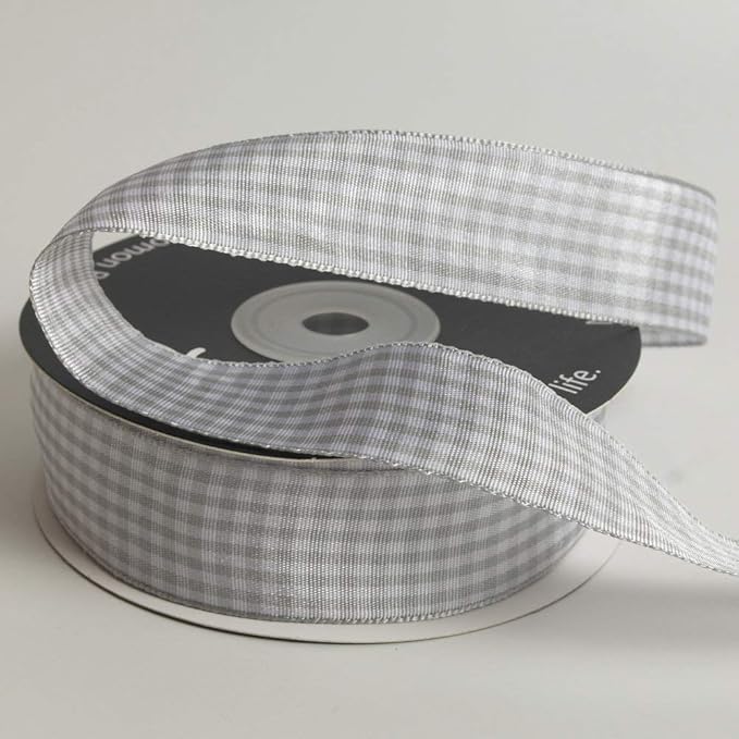 Gingham Ribbon - 25 Yards Each Roll, 100% Polyester - Image 4
