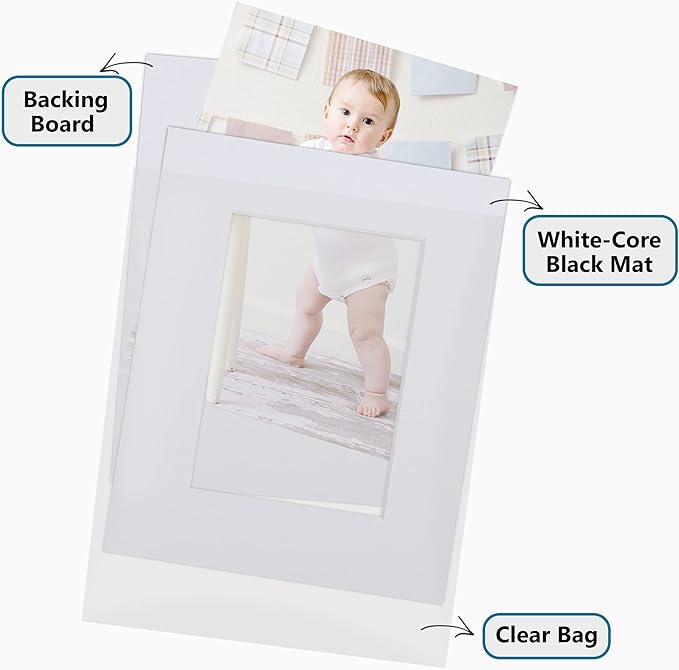 Somime 10 Pack White Photo Board 11x14 Mat - Image 5