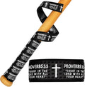 Piemow Baseball Bat Grip Tapes, Faith Cross Bat Grip Tape, 1.5mm Precut and Full Adhesive Baseball Wrist Tape, Scripture Designs Non-Slip Religious Baseball Grip Tapes for Sports