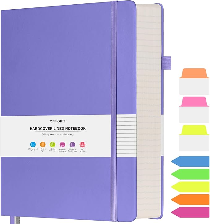 Lined Notebook Journal for Women Men, Large A4 College Ruled Notebook, 312 by OFFIGIFT