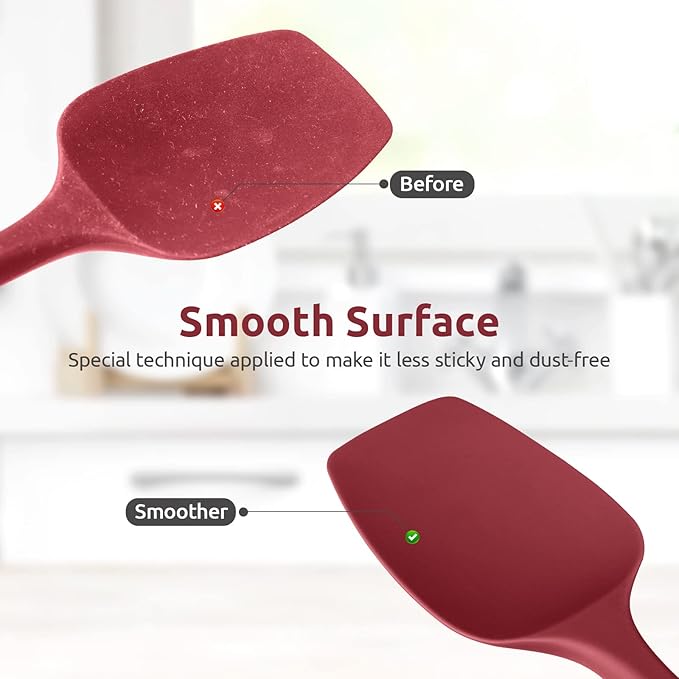 Heat Resistant Silicone Spatula Set: U-Taste 600ºF High Temp Seamless Food - Image 7