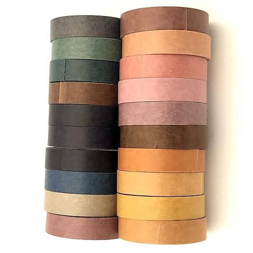 20 Rolls Washi Tape Set, 10 mm x 5m Decorative Colored Masking Tapes - Image 4
