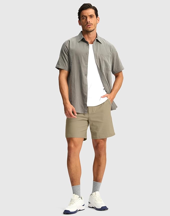 G Gradual Men's Golf Dress Shorts 5"/ 7"/ 9" Stretch Casual Work Flat Front Shorts for Men with 3 Pockets Quick Dry