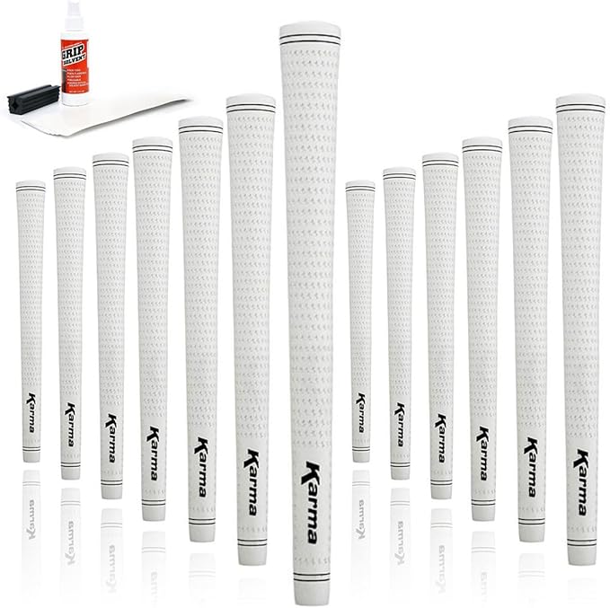 Karma Velour Golf Grips for Men, Women, Juniors | Undersize, Standard, Midsize, Oversize, & Jumbo | 6 Colors | Choose Single, 9, 13 Pack or Golf Club Grip Kit
