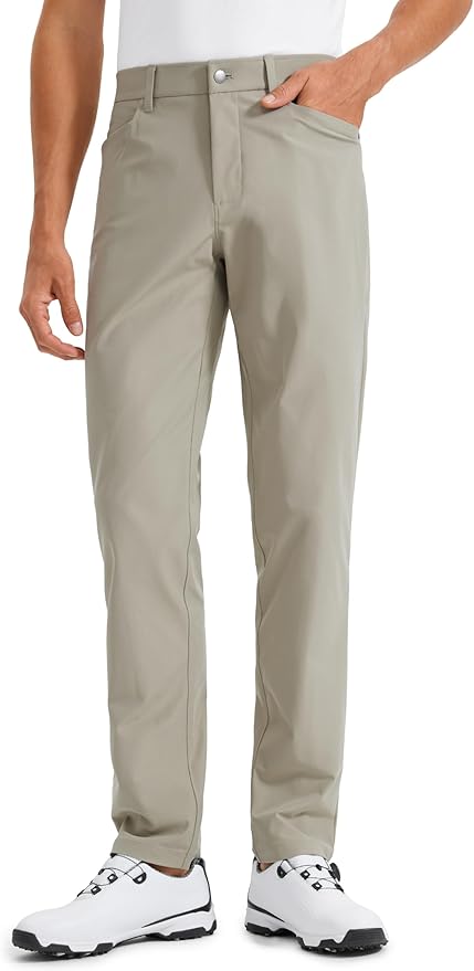 CRZ YOGA All Day Comfy 5-Pocket Golf Pants for Men - 28"/30"/32"/34" Quick Dry Lightweight Casual Work Stretch Trousers