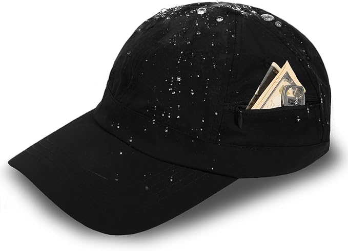 Mens Water-Resistant Baseball Cap Womens Rain Hat Foldable Outdoor Running Sun Fishing hat