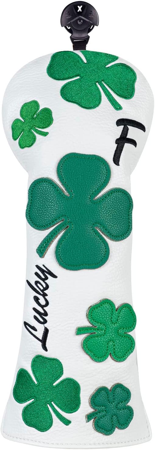 Craftsman Golf Green Lucky Clover Driver Wood Hybrid Headcover Blade Mallet Putter Cover for Scotty Cameron Taylormade Odyssey Also for Custom Version with Your Name Stitched