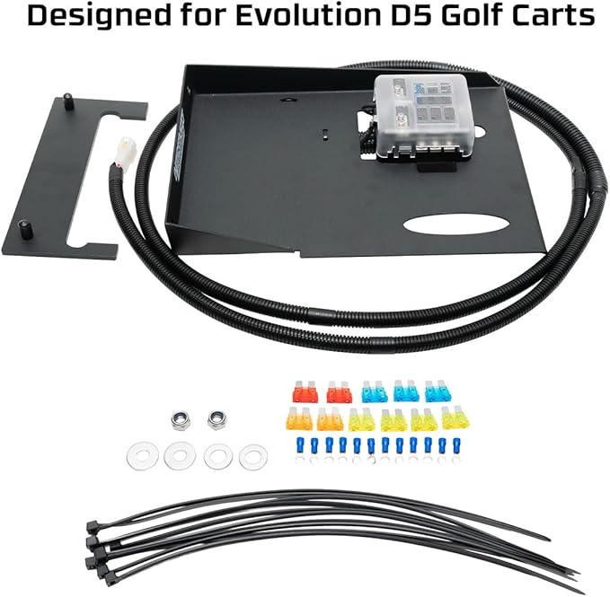 LEDGlow 12-Volt Power Panel Adapter for Evolution D5 Maverick & Ranger Golf Carts - Fits Forward Facing Seat Models Only - Easily Power (5) 12V Accessories - Plug & Play Connectors - Easy Installation