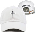 Christian Redeemed Cross Nails Hats for Men Women, Vintage Adjustable Cotton Embroidered Front & Back Baseball Cap