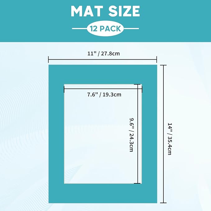 ZBEIVAN 12 Packs Mixed Colors 11x14 Picture Frame Mats - Image 2