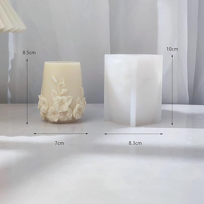 Bottle Candle Molds Cylinder Flower Pillar Mold - Image 2