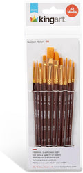 KINGART 10-Piece Paint Brushes, Acrylic Painting Brush Set, Watercolor Brushes by KINGART