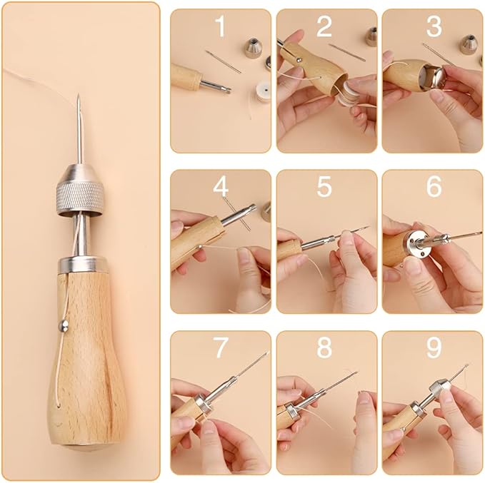 6 Pack Waxed Thread Leather Sewing Awl Replacement Spools, Repair Stitch Thread - Image 5