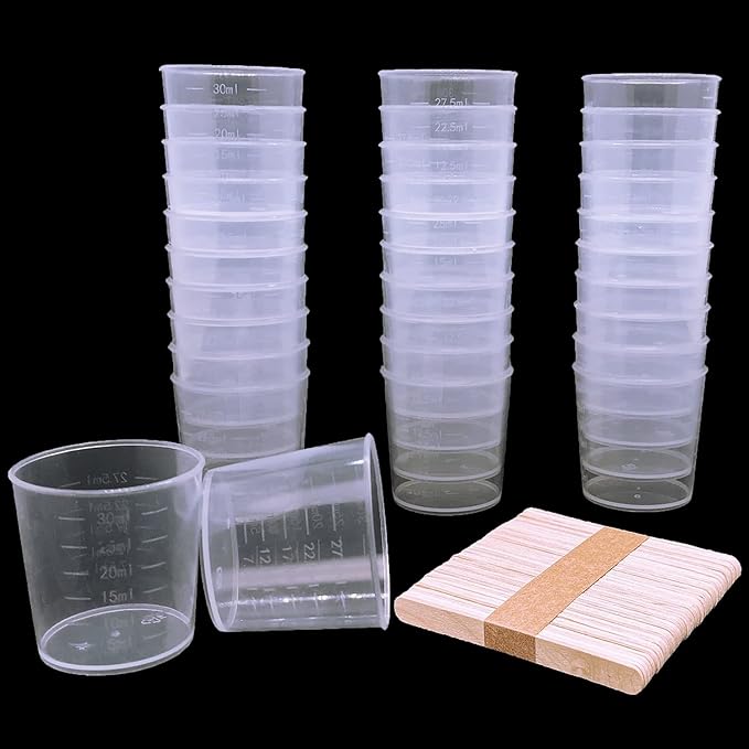 60 Pcs Plastic Graduated Cups, 30ml/1oz Clear Scale Cups - Image 6