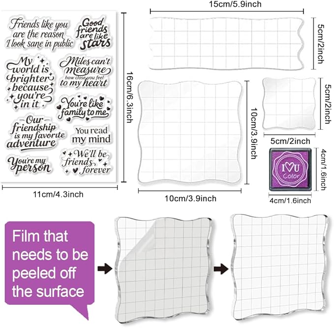 6 Pcs Greeting Words Clear Stamps - Image 3