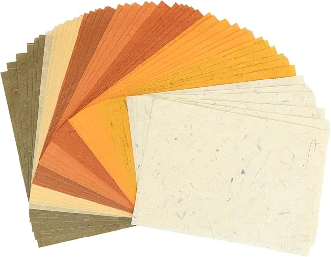 A5 50 Sheets Natural Fiber Mulberry Tree, Banan Bark Mulberry paper Sheets by RATREE888