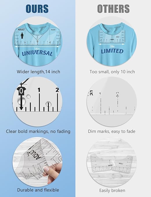 Vowlove Tshirt Ruler Guide for Vinyl Alignment, T Shirt Ruler to Center Designs - Image 5