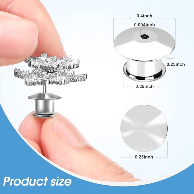 100PCS Metal Pin Backing for Brooch Enamel Lapel Pin Lock Keeper Clasp - Image 6