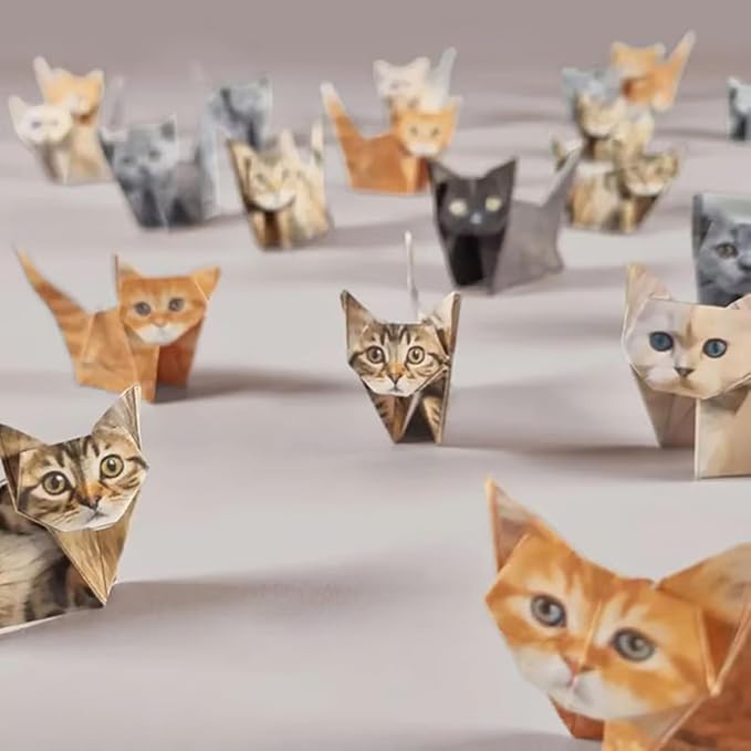 DIY Paper Cats Kit, Cute Kitten Origami Papercraft Kit, 50 Sheets DIY Origami - Image 7