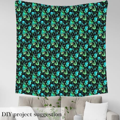 jejeloiu Halloween Skull Upholstery Fabric Soft 10 Yards